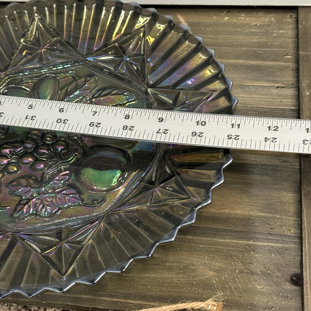 Vintage Federal Glass Bowl Smoke Iridescent Carnival Depression Glass - Picture 5 of 6